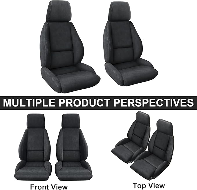 Front Bench Seat Covers Replace for 1984-1993 Chevy Corvette C4 Standard Model Seat, Soft Dutch Velvet Composite Foam Lining Breathable Seat Cover Cushion