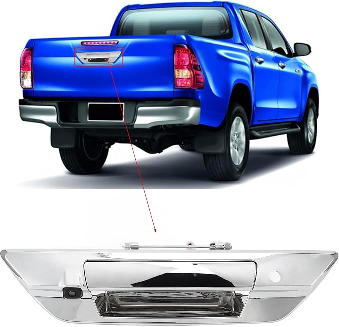 Car Trunk Handle Color Backup Camera, Parking Camera Backup Assistant Reversing Cam Replacement for 2017‑2021, IP66, 150‑170° Wide Angles(Silver)