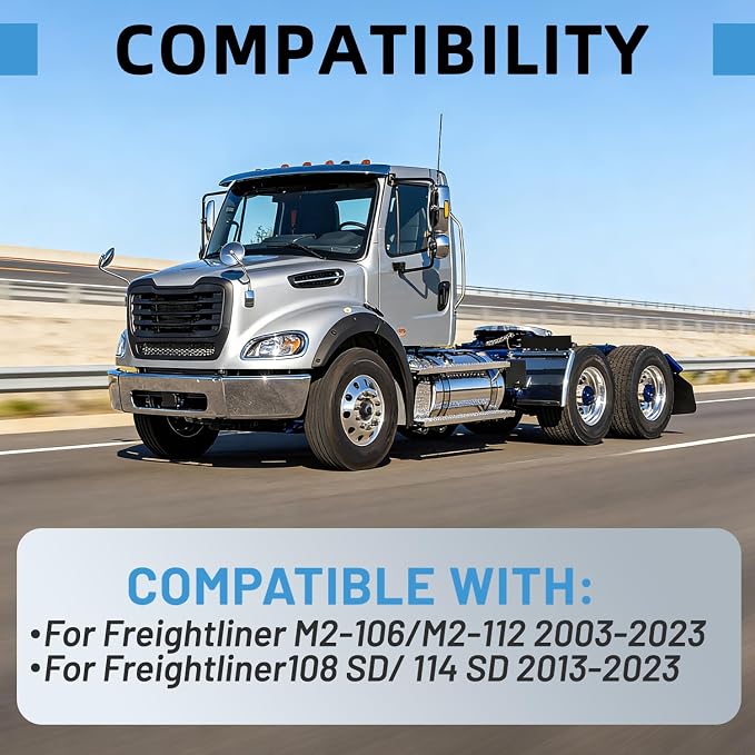 Floor Mats Compatible with Freightliner M2-106/M2-112 2003-2023,108 SD/ 114 SD 2013-2023 Truck Floor Rubber Mats for Freightliner Accessories All-Weather Guard Heavy Duty(2PCS)