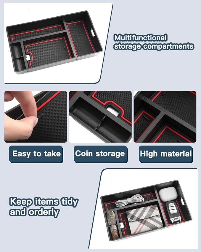 Ruiya Center Console Organizer for 2022-2026 Lexus NX Console Organizer for Lexus NX Accessories Armrest Storage Tray Compatible with 2022 2023 2024 2025 2026 Lexus NX 250/350/350h/450h+