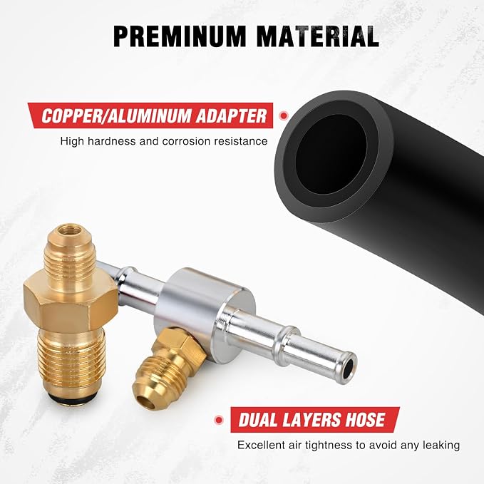 Nilight Fuel Pressure Tester Kit, 0-140 PSI Fuel Pressure Gauge with 9.49,7.89,6.30 Fuel Line Fittings, Master Fuel Injection Pressure Automotive Test Tool