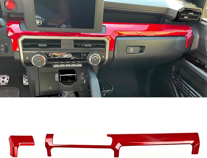 Dashboard Cover for Toyota 4Runner 2025 2026 Interior Accessories 8inch&14inch Display Center Consoles ABS Frame Trim (Dark Red, Dashboard Cover for 4Runner)