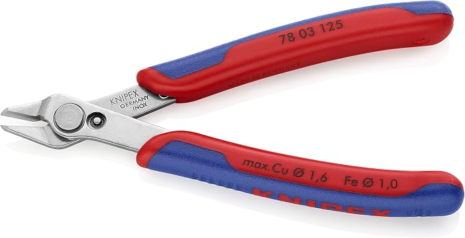 KNIPEX Tools Electronics Super Knips (7803125) and 74 22 200 Comfort Grip High Leverage Angled Diagonal Cutter