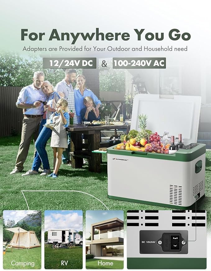 A-Premium 12 Volt Refrigerator 28QT/26.1L Portable Car Fridge Cooler | -4°F~68°F Portable Freezer Fast Cooling with 12/24V DC & 110/240V AC for Camping RV Roadtrips Truck Outdoor and Home Party