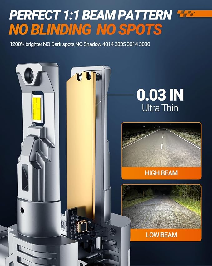 SEALIGHT 9005 9006 Bulbs with 80000LM Super Bright,6500K White Light, 1:1Mini Design Fog Light Bulbs,3 Mins Plug-N-Play, Pack of 4 9005 9006 Bulbs