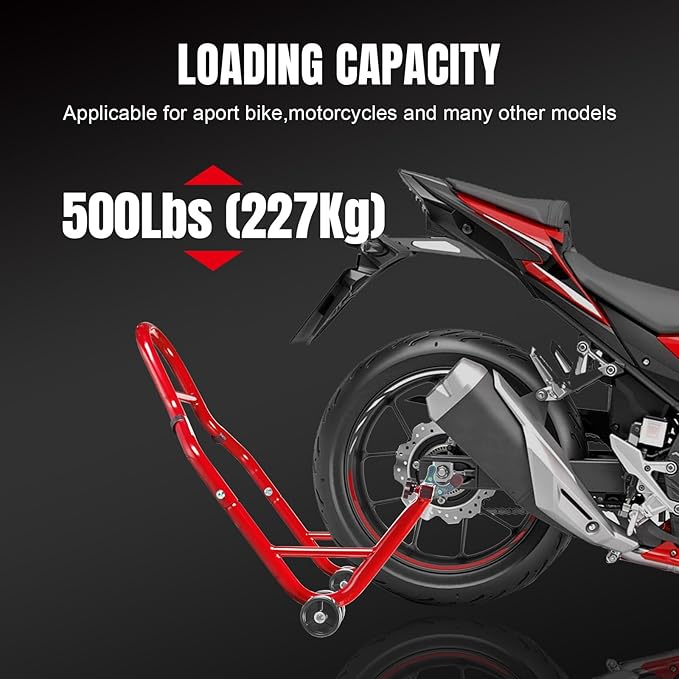 Jack Boss Motorcycle Stand Rear Combo Wheel Lift Stands, 500Lbs Capacity,Swingarm Spool Paddock Stands for Sport Bike,Fit for Yamaha, for Honda, Suitable for Kawasaki