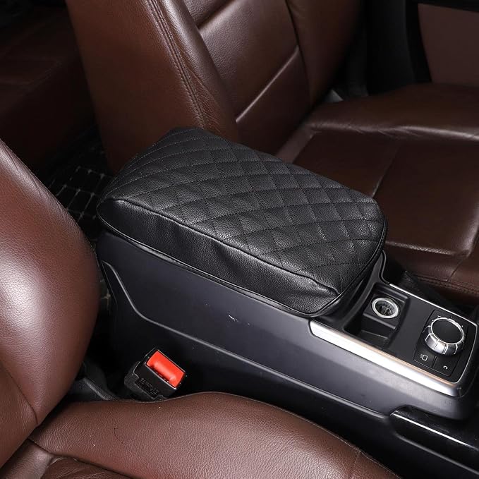 TINKI Center Console Armrest Cover Kit, Console Armrest Cushion Automotive Customized Console Armrest Cushion, Fit for Mercedes Benz G Class 2013-2018 Accessory Organizer Protector (Plaid - Black)