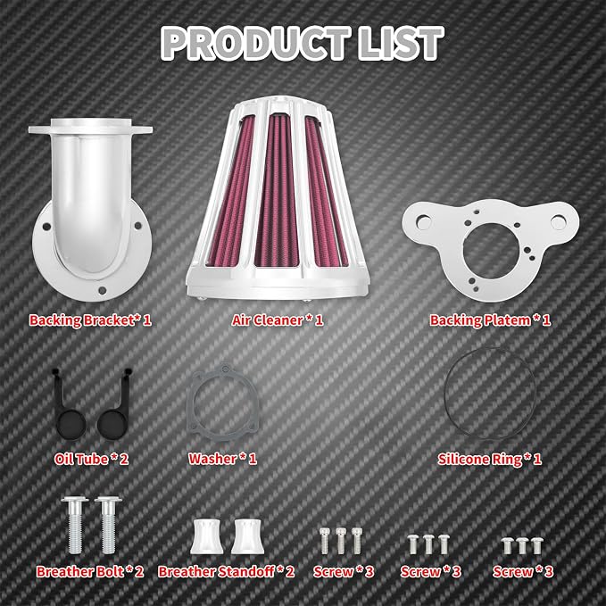 Air Cleaner Filter 90° Forward-Facing Intake Kit CNC Fit for Harley Touring Softail Dyna Sportster XL (Chrome Housing Red Element, A For Sportster XL 04-22)