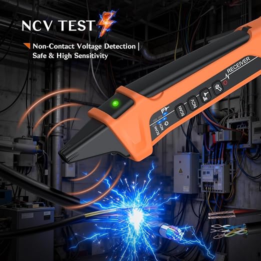 Circuit Breaker Finder with LCD Display, GFCI Outlet Tester, Rechargeable Electrical Circuit Tracer Tool with NCV Test and Flashlight for Electrical System and Installation Applications