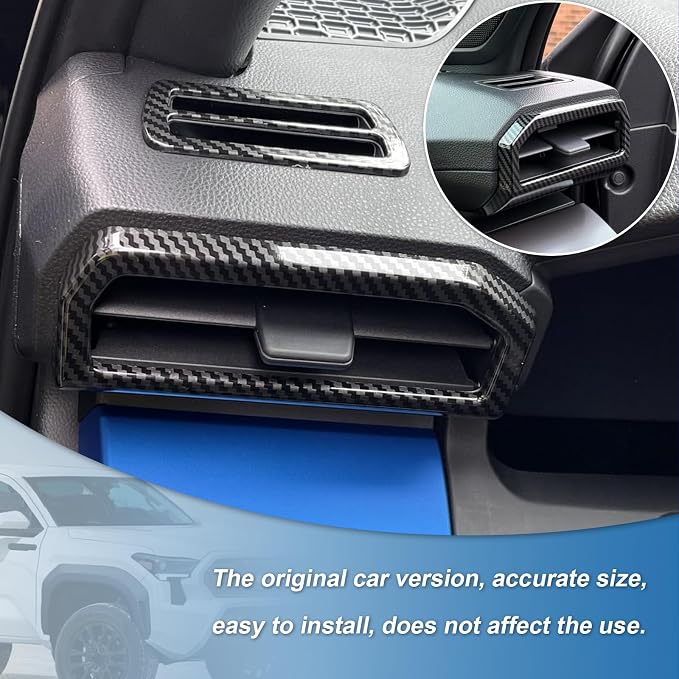 10PCS Carbon Fiber Interior Trim Cover Decorative Kit Compatible with 2024 2025 2026 Toyota Tacoma - Console, Door Handle and Window Lift Switch Panel Cover Accessories