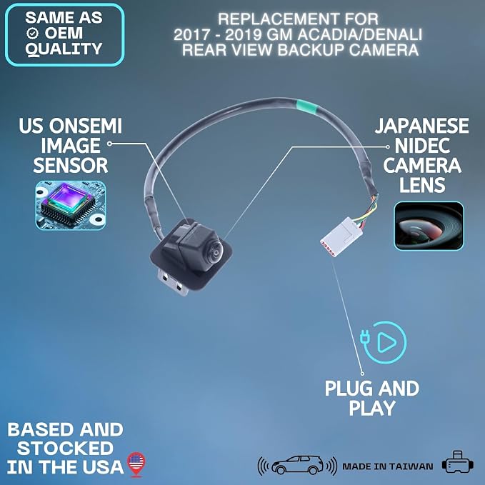 Backup Camera Replaces for 2017 2018 2019 GM Acadia/Denali OE Part # 23507062