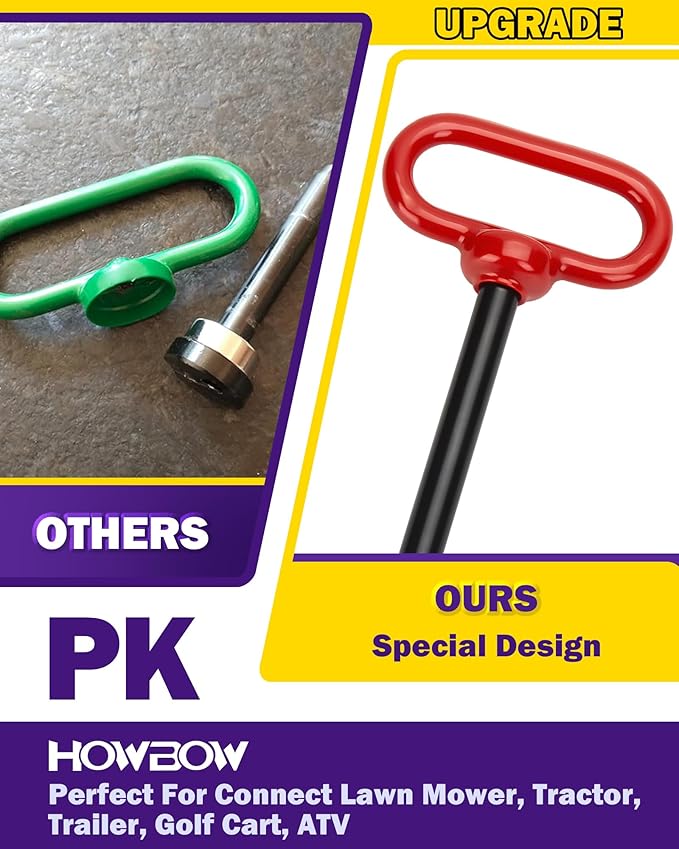 Zero Turn Mower Trailer Tow Hitch and Hitch Pin, 1/4"(6mm) Thick Heavy Duty Steel Universal Lawn Trailer Hitch Kit with Pin, Versatile Chain Slot Rugged Trailer Hitch Included Carriage Bolt Hardware