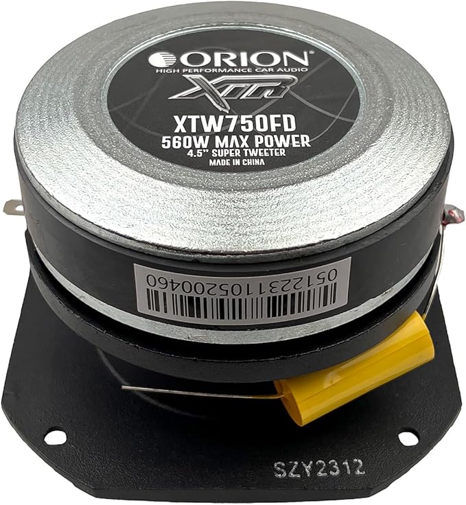 ORION XTR Series XTW750FD 4.5” Big Motor Super Tweeter | Aluminum Diaphragm, 1.75” Voice Coil, 140W RMS, 560W Max, Built-in Crossover - High Performance, Pro Car Audio Tweeter (Single)