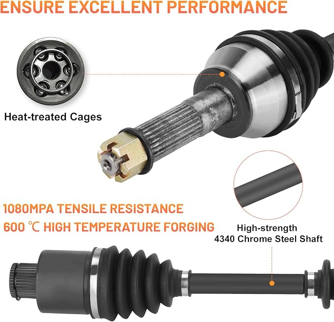 Front Rear CV Axle for Polaris Sportsman 500 800 HO/EFI 2008-2012(excluding "Touring" "X2" models), Sportsman 400 2011-2014, Sportsman 800 EFI HO 2008, kit for 1332881 1332656 - Full Set