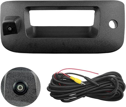 Tailgate Handle with Rearview Backup Camera for Chevy Silverado and GMC Sierra 2007-2013, Replacement Rear Camera with Clear Night Vision Waterproof