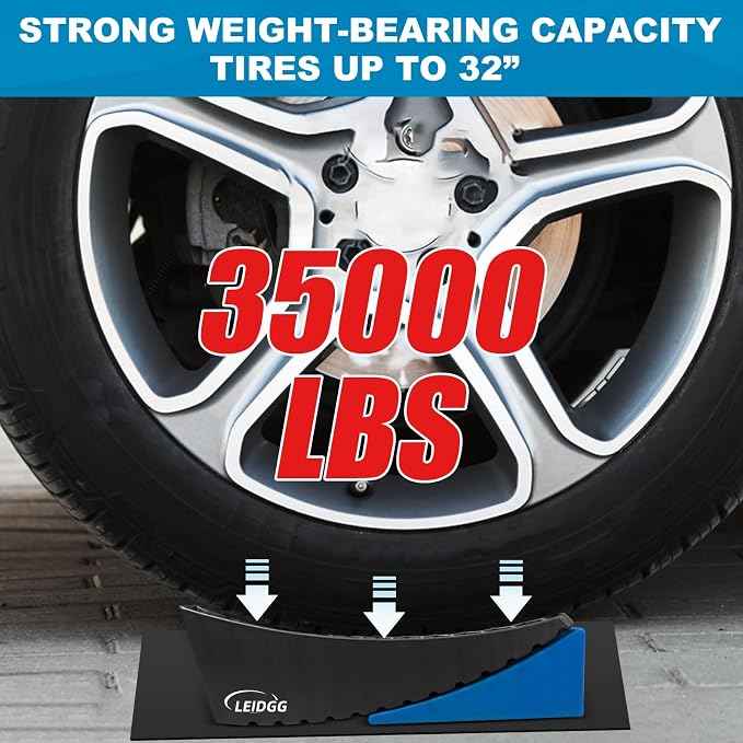 2Packs RV Leveling Blocks System Kit Camper Leveling Blocks for RVS Trailer with Carrying Bag, Anti-Slip Mats, T Bubble Level Up to 35000 LBS Blue