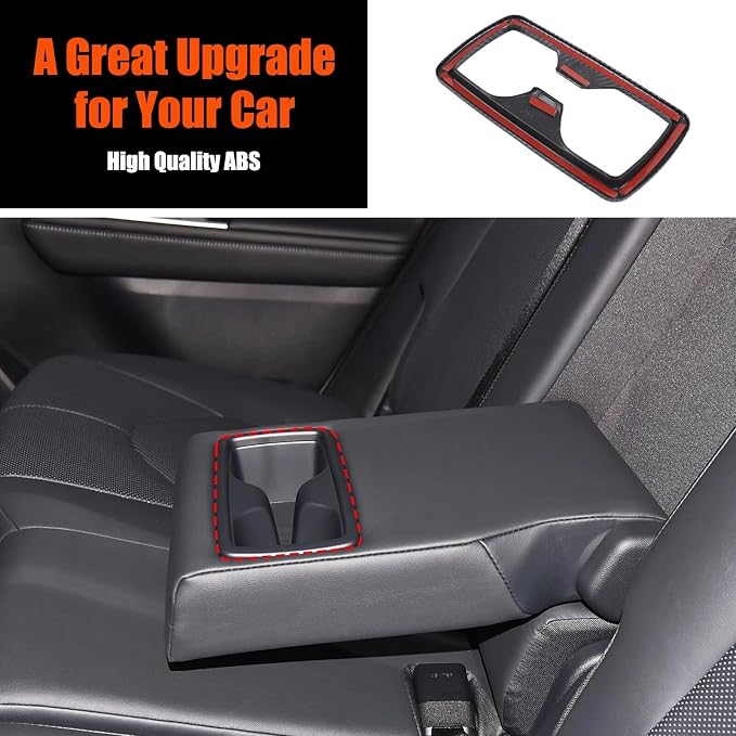 Second Row Cup Holder Panel Cover Interior Modifications Compatible with Toyota Grand Highlander 2024 2025 2026 Fit for 2024-2026 Grand Highlander ABS Accessories(Carbon Fiber)