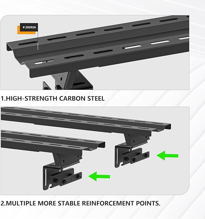 YZONA Adjustable Truck Bed Racks Compatible with Tacoma/Silverado/Sierra/Ram/Tundra/Titan/Frontier/Colorado/Canyon/Ford F-Series/JT/Ranger/Maverick, Universal Cargo Cross Bar