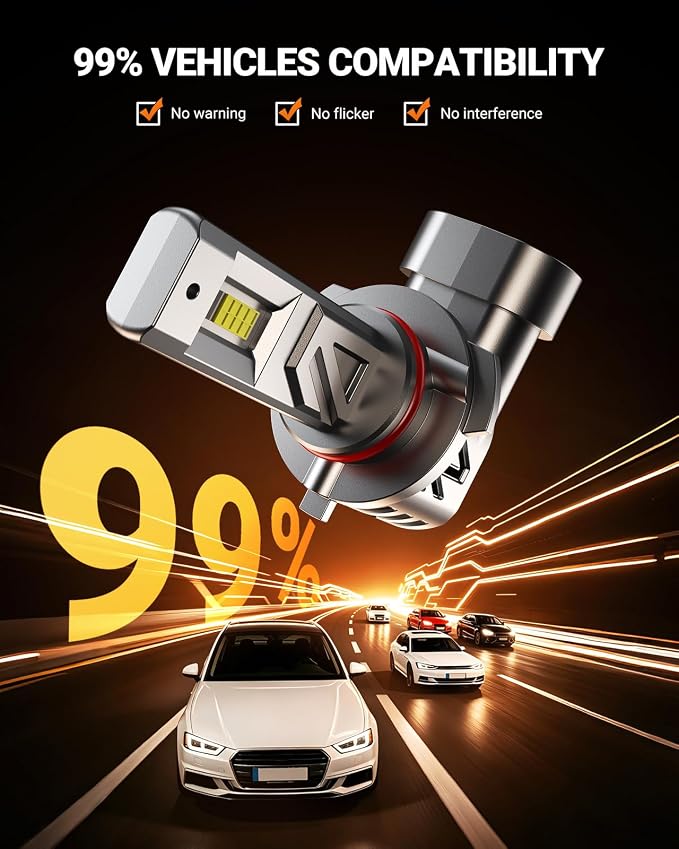 SEALIGHT HB4/9006 LED Bulb, 900% Super Bright, 6500K White Light, Real 1:1 Size, Plug and Play, IP68 Waterproof, 2 Pack