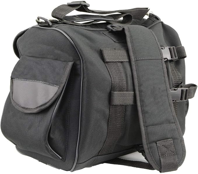 Milwaukee Leather SH630 Medium Black Textile Motorcycle Sissy Bar Duffle Bag - Medium