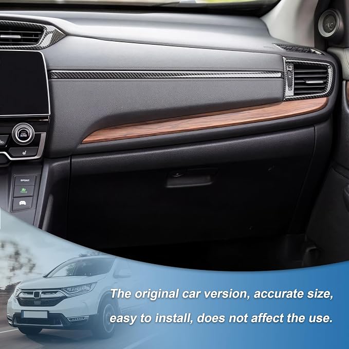 12Pcs Carbon Fiber Steering Wheel Cover AC Air Vent Cover Dashboard Cover Center Console Trim Cover Compatible with 2017-2022 Honda CR-V CRV