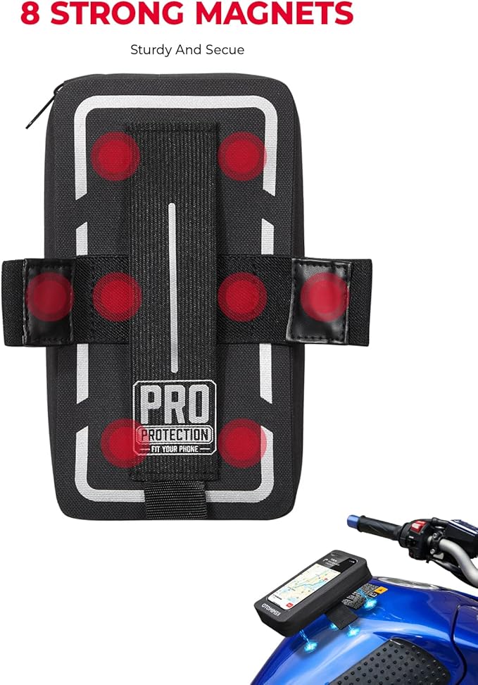 KEMIMOTO Motorcycle Waterproof Tank Bag Phone Pouch Case TPU Bag Sensitive Touch Screen Compatible for Cell Phone up to 6.5 Inch Black
