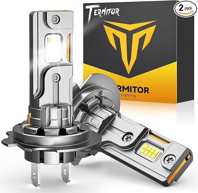 Termitor H7 Light Bulbs, 40000LM 900% Super Bright, 6500K Cool White, Real 1:1 Halogen Mini Size H7 H7LL Fog Light bulb, Plug and Play, Pack of 2