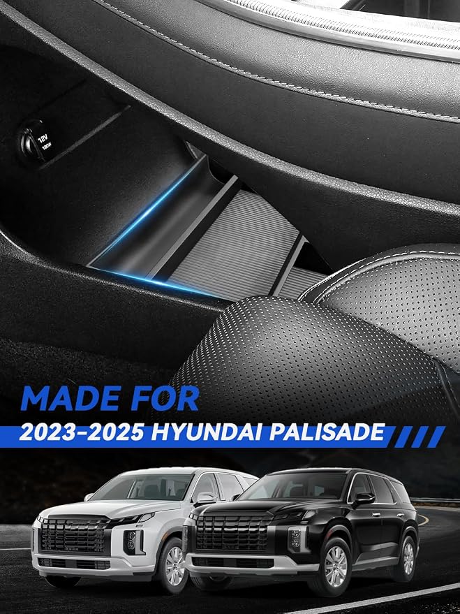 for Palisade Center Console Organizer 2023 2024 2025 Hyundai Palisade (SE, SEL, XRT, Limited, Calligraphy) Accessories Armrest Tray Middle Storage Box Insert Container Durable ABS Plastic