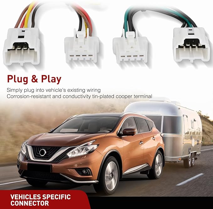 Nilight 4 Pin Trailer Wiring Harness Kit 56267 Vehicle Standard 4 Way Connector Custom for 2015 2016 2017 2018 2019 2020 2021 2022 2023 2024 Nissan Murano Simple Fit Tow Hitch Harness