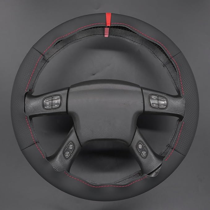 MEWANT Steering Wheel Cover for Chevy Silverado 1500/2500/3500 2003-2006 / Silverado 1500 2500HD 3500 Classic 2007 / Trailblazer 2002-2009 Hand-Stitched Steering Wheel Wrap