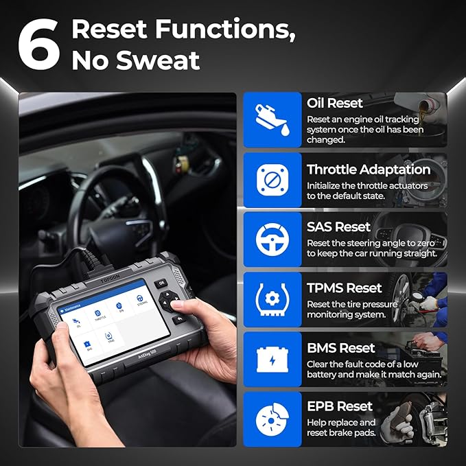 TOPDON AD500 OBD2 Scanner Car Code Reader Scan Tool, Engine ABS SRS Transmission Diagnostics Tool, Oil/Throttle/SAS/TPMS/BMS/EPB Reset Car Scanner, Free Upgrade for DIY