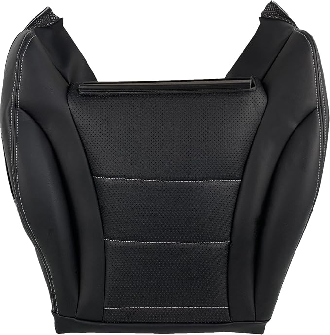 Driver Side Bottom Leather Replacement for 2015-2021 Mercedes Benz C300 Seat Cover (Black)