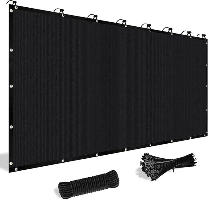 Shade&Beyond Customized Size 10' X 16' Shade Cloth with Grommets, 90% UV Protection UV Protection Mesh Tarp Sun Screens for Patio GN04, Black