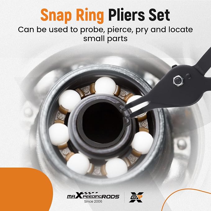 maXpeedingrods 12 Piece Versatile Retaining Snap Ring Pliers set, Heavy Duty Fixed Tip Combination Internal and External Snap Ring Pliers for 0.038in 0.047in 0.070in 0.090in