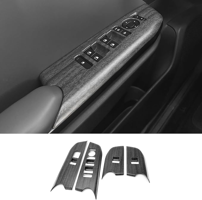 Car Interior Window Switch Panel Cover Side Door Glass Lock Control Button Cover Compatible with Kia K4 2025 2026 Accessories (Wood Grain Style)