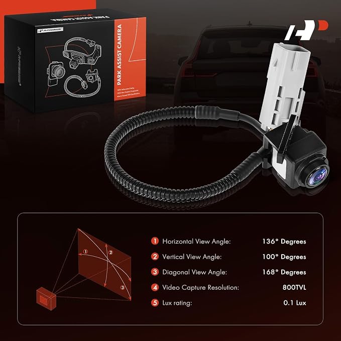 A-Premium Rear View Backup Camera Compatible with Cadillac | Parking Camera for 2016 2017 2018 2019 ATS