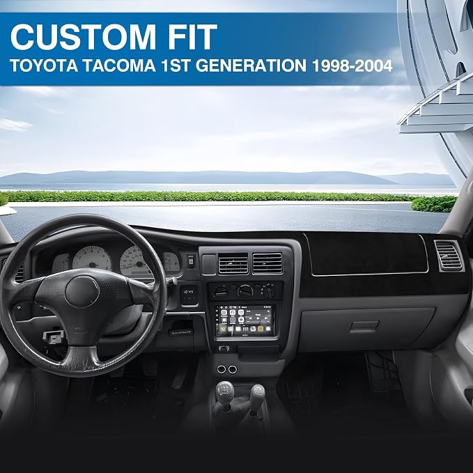 KUST Black Dash Cover for Toyota Tacoma 1998-2002 2003 2004 Left Hand Driving Dashboard Cover Polyester Non-Slip Interior Accessories for Toyota Tacoma Sunshade Windshield No Glare