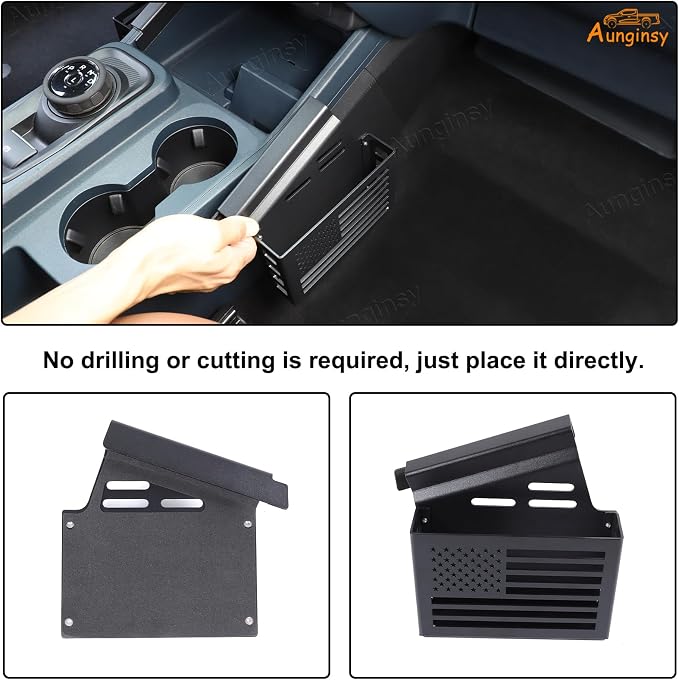 Aunginsy Center Console Right Side Gear Shift Storage Box Basket Compatible with Ford Maverick 2022-2025 Center Console Organizer Tray Side Gear Shift Armrest Storage Box Basket Interior Accessories