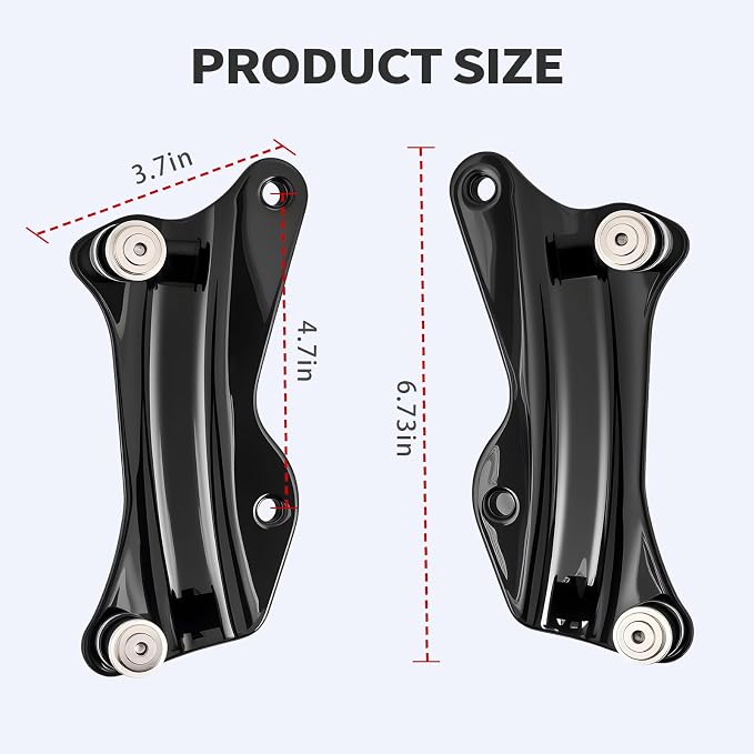 Vivid Black 4 Point Docking Hardware Kit and Covers for Harley Touring Street Road Glide Electra Glide Road King 2014-2026