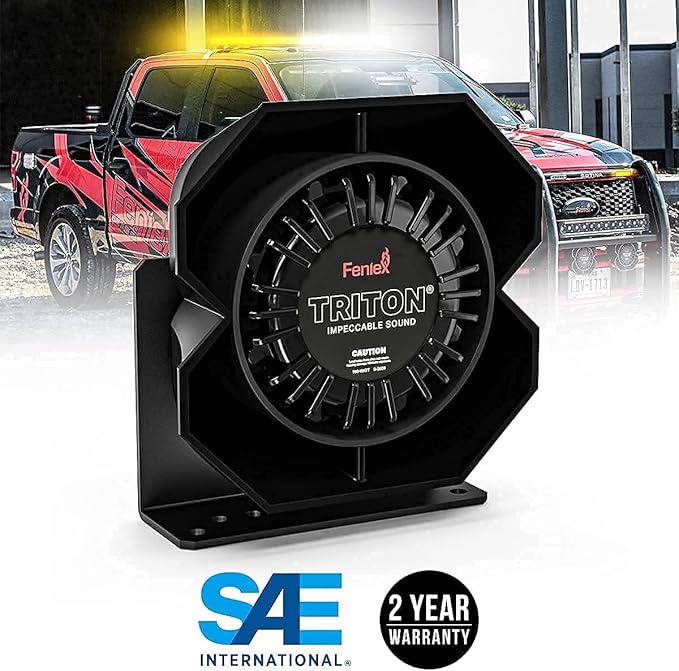 Feniex Triton 100 Watt Speaker | Universally Compatible with Any Siren, Ultra Rugged | Emergency Vehicle Speaker