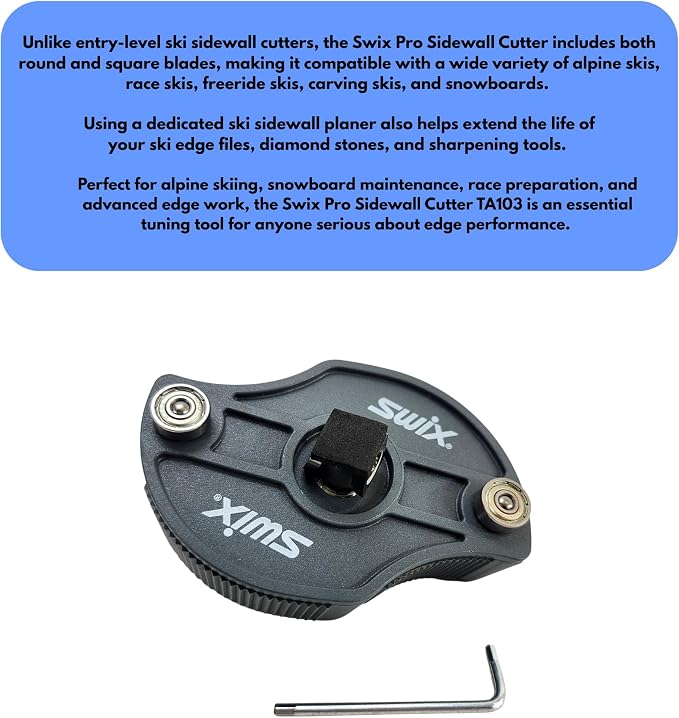 Swix Pro Sidewall Cutter TA103 – Professional Ski & Snowboard Sidewall Planer with Round & Square Blades for Edge Tuning, Ski Sidewall Cutter, Snowboard Edge Tool, Ski Tuning Equipment