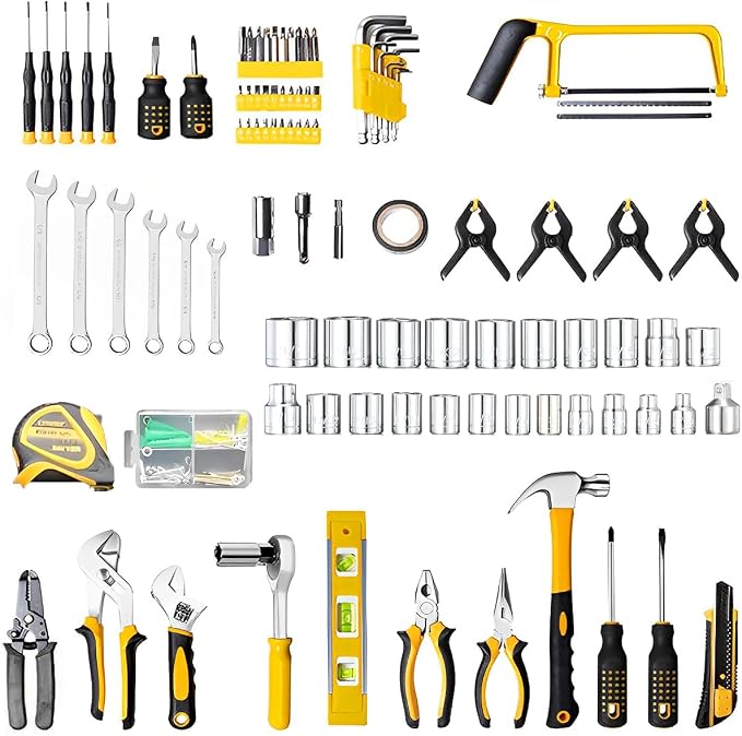 Liakai 168 Piece Socket Wrench Auto Repair Tool Combination Package Mixed Tool Set Hand Tool Kit with Plastic Toolbox Storage Case