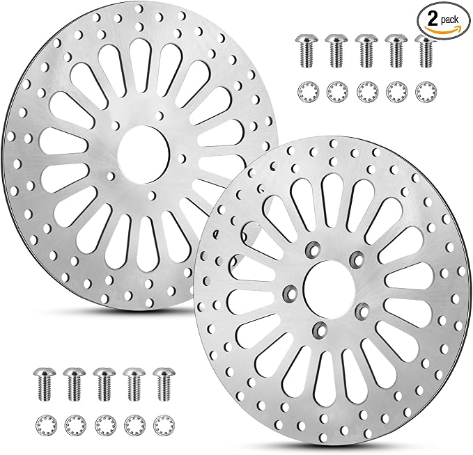 2 * 11.8''Harley front rotors Compatible with Harley Electra Glide/Road Glide/Road King/Street Glide/CVO Road Glide/CVO Limited FLHTKSE Brushed Finish Stainless Steel Disc Rotors