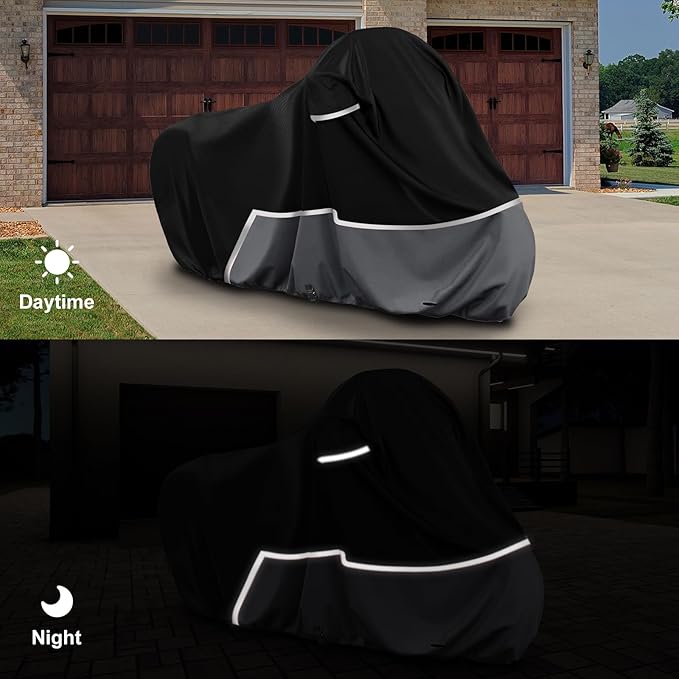 Waterproof Motorcycle Cover Replace for Harley Davidson Touring Limited with Trunk Models, 420D Oxford Cloth Road Glide Limited, Ultra Motorcycle Cover for Snow Rain Dust Protection