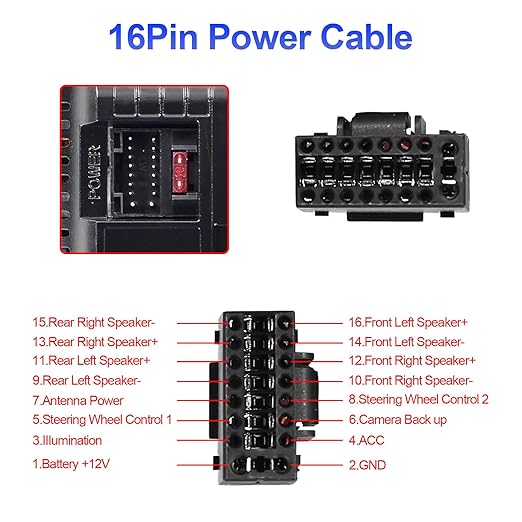 Car Stereo Wiring Harness Connector for Toyota Sienna Camry RAV4 Highlander 2012-2017,16PIN Radio Wire Harness Power Cable with CANBUS Support Factory Camera/JBL Amplifier/Steering Wheel Control