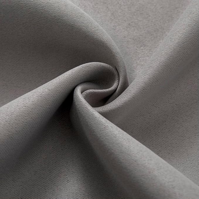 Joydeco 90 Inch Blackout Curtains for Bedroom, Thermal Insulated Black Out Curtains 2 Panels Set, Room Darkening Drapes for Living Room Window Rod Pocket Back Tab (W52 x L90 Inch, Light Grey)