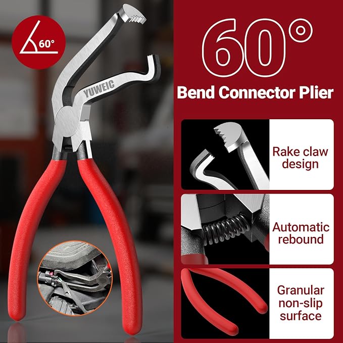 4PCS Electrical Disconnect Pliers Set, Automotive Electrical Disconnect Pliers and Terminal Pin Removal Tool Kit, Professional Automotive Tools for Most Cars, Trucks and SUVs