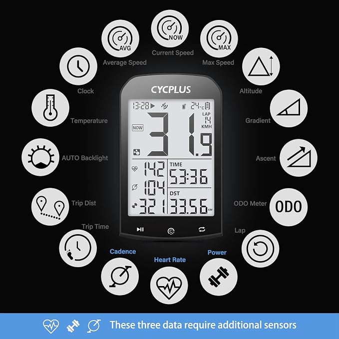 CYCPLUS Tire Inflator A2 + GPS Bike Computer M1