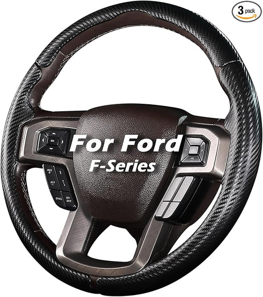 Steering Wheel Cover for Ford F150 2015-2020/F250 2017-2021/F350 2017-2021/F450 2017-2021/F550 2017-2021/Ford Expedition 2018-2021 Custom-fit Car Steering Wheel Cover for Ford Steering Wheel Protector