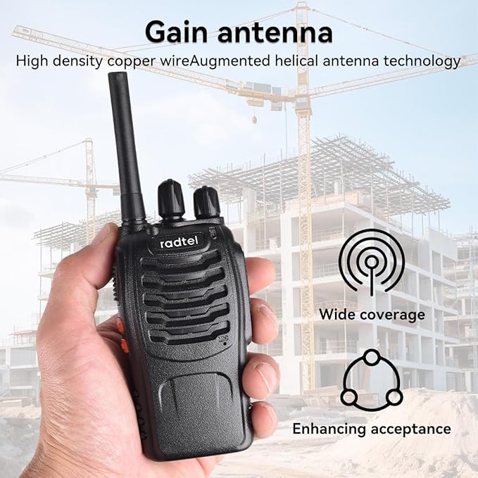 Radtel RT88 Rechargeable Walkie Talkies Long Range Handheld License-Free Two Way Radio 16CH Handsfree USB Charging LED Flashlight (2 Pack)